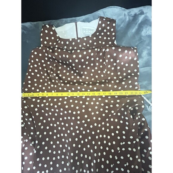 Jessica Howard Womens 24 Brown Polka Dot Maxi Dress with Belt - Picture 6 of 9